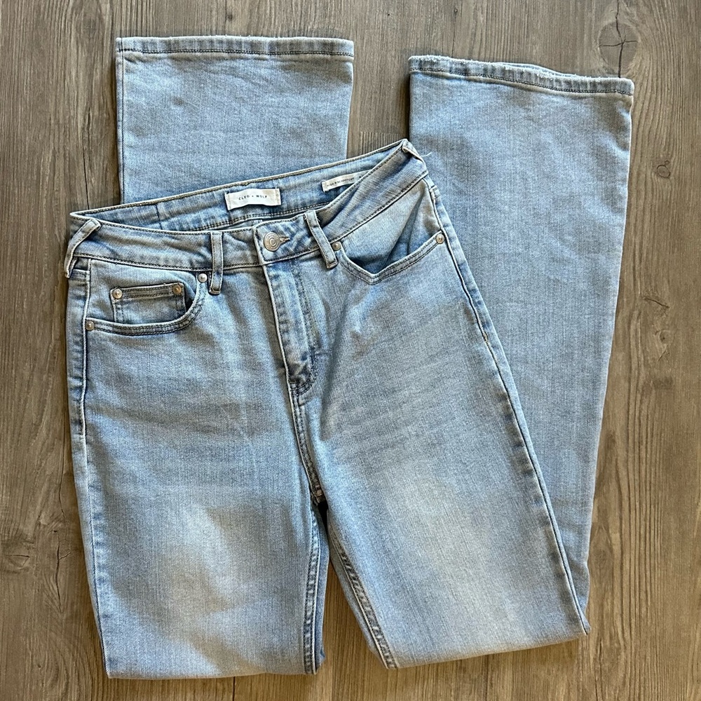 Cleo + Wolf High Rise Bootcut Light Wash Jeans Size 28
